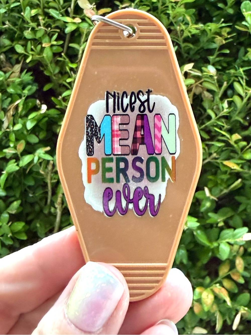Vintage style motel key 3.5” keychain funny sarcastic gift idea